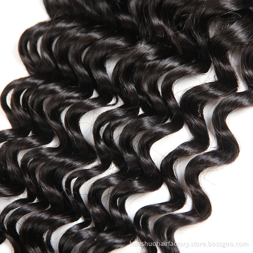 Huashuo Highest Discounts High Quality Peruvian 4X4 Lace Closure Deep Wave Unprocessed Raw Indian Hair Lace Closure